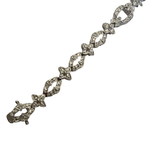 Silver Tone Rhinestone Bracelet - Picture 4 of 12